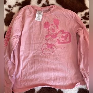 Disney World Mickey Mouse Piglet Pink Long sleeve T-shirt